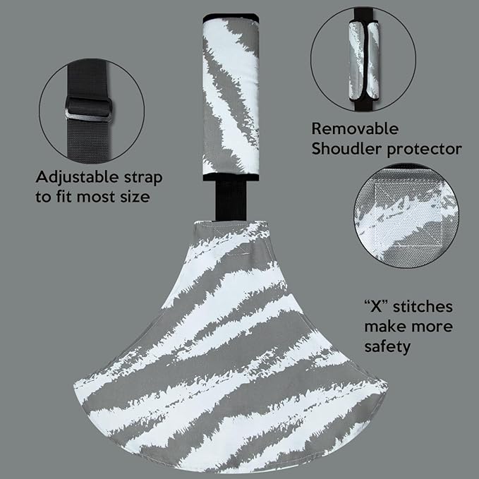 Baby Sling Shoulder Carrier,Ultimate Comfort Side Baby Carrier for Newborn to Toddler/Infants (7lbs-44lbs)(Grey White)