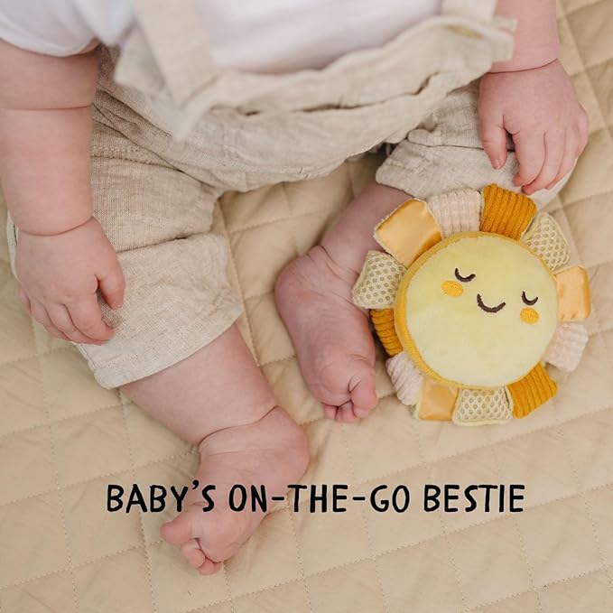 Lion & Light® Sunny Crinkle Toys for Baby | Sensory Toys for Babies | Baby Hanging Toys | Mellow Textures & Crinkle Sounds | Soft Rattle Toy for Babies 0-6 Months | Plush Toys for Kids