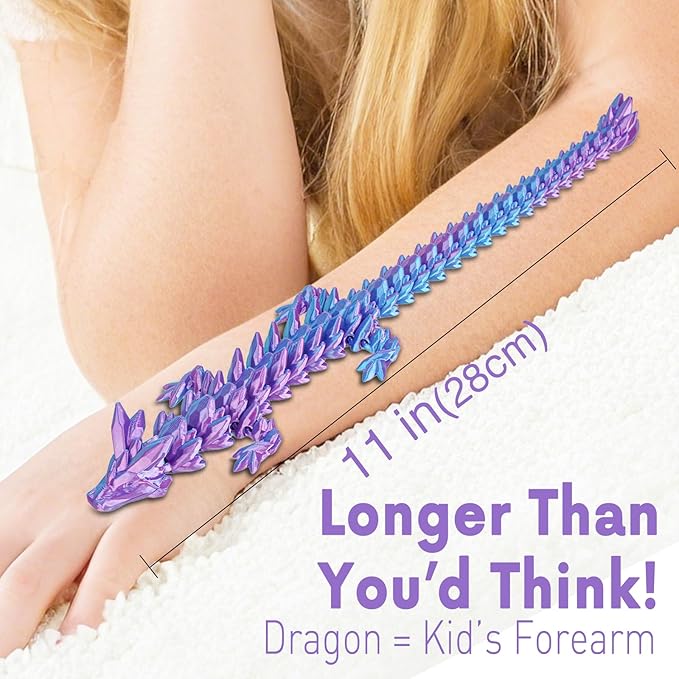 Small Dragon Eggs with Dragon Inside, 3D Printed Surprise Funny Gifts for Kids, Articulated Dragon Fidget Toys for Adults, Executive Desk Toys Office Room Décor (Gradient Light Purple-Red)