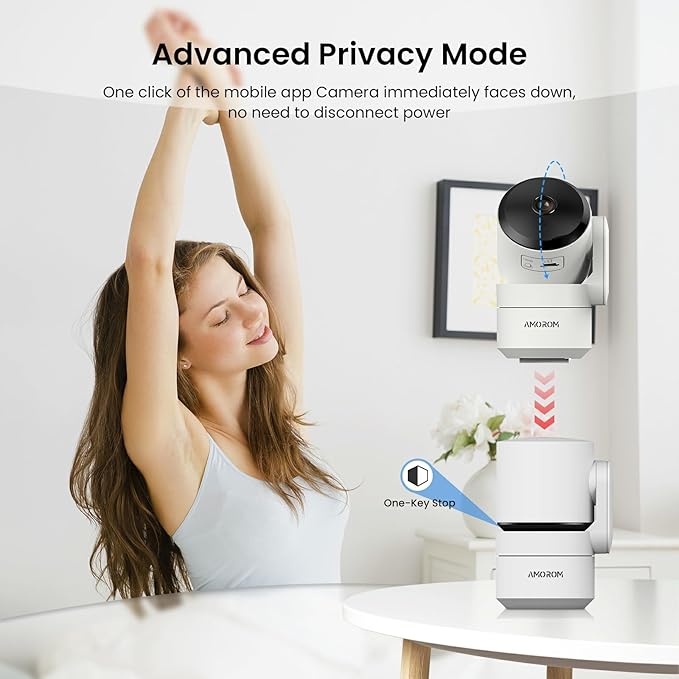 2 Pack 2K Indoor Security Camera Wireless, 360° Pan-Tilt Wi-Fi Pet/Baby Monitor with AI Motion Detection, Night Vision, Phone App, Cloud & SD Storage (5G/2.4G Hz)