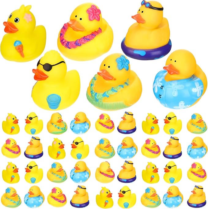 Honoson 36 Pcs Rubber Duck in Bulk Mini Toy Rubber Duck for Bath Birthday Gifts Shower Party Favors Decoration(Pool)