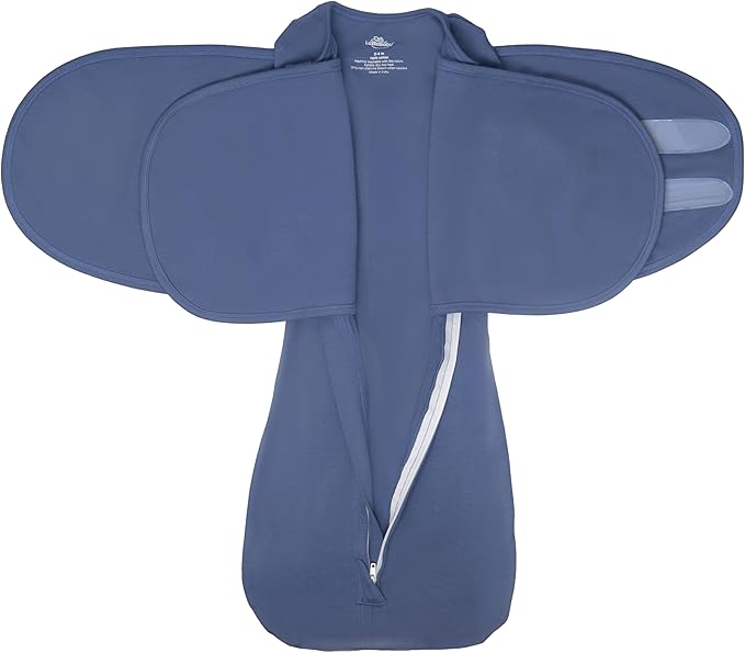 LullaBaby "Double Dream Swaddle: Exclusive Dual Wing Design, Pediatrician-Endorsed, Ultra-Soft Cotton, 0-2 Months, 12-20 lbs - Coastal Breeze