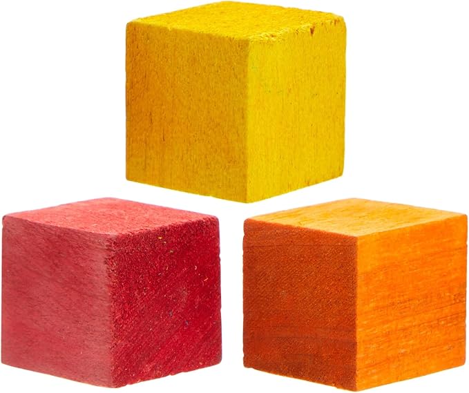 Bright Creations Square Wooden Cubes - Colored Wooden Blocks - Colorful Cubes for Kids & Classroom Supplies - 100 Pieces, 0.6 in, 6 Colors