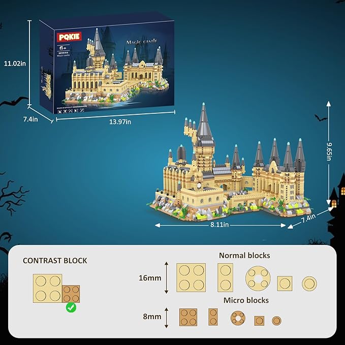 Magic Castle Micro Mini Building Set, 2929 Pcs Magic House Model Building Toys, STEM Creative Magic World Office and Home Decor Bricks Kits, Christmas Birthday Gift for Adults Teens Kids 14+