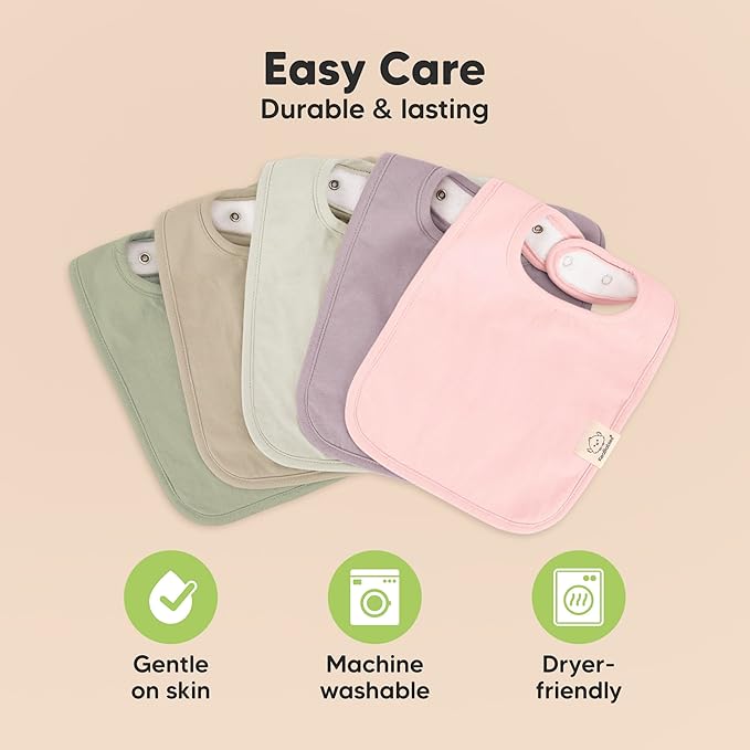 KeaBabies 8-Pack Organic Baby Bibs for Boys, Girls - Super Absorbent Cotton Drool Bibs for Baby Girl & Boy, Teething Toddler, Drooling Newborn, Ultra Soft & Machine Washable (Dew)