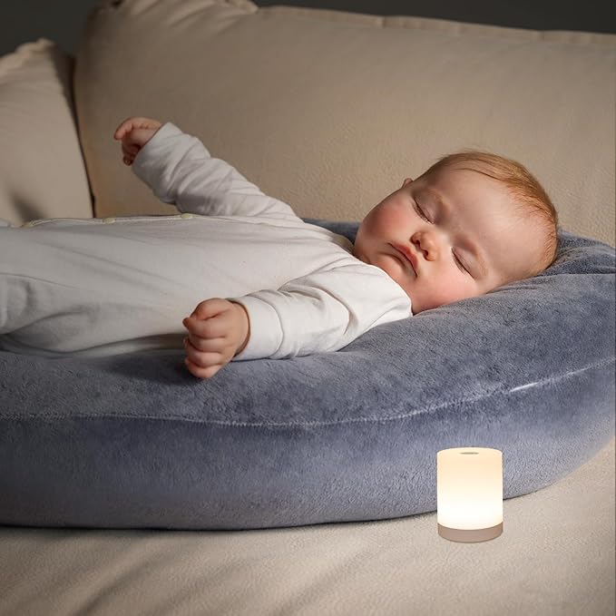 Touch Night Light for Baby Nursery, Small Cordless Lamp, Dimmable Portable Rechargeable Battery Operated Night Light, Wireless Bedside Mini Lamp for Bedroom, Bathroom