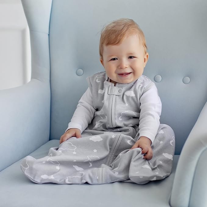 Mama Cheetah Baby Sleep Sack 0.5 TOG, Organic Cotton Baby Wearable Blanket with Two-Way Zipper, Swaddle Transition Baby Sleeping Bag for Newborn Infant Toddler Boy Girl, 0-6 Months