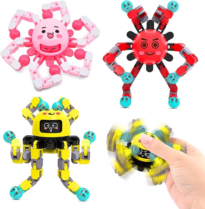 Transformable Fidget Spinner Toys for Kids and Adults,3 PCS Finger Sensory Toy for Boys Girls Autism ADHD Relief,Gifts for Chrismas Birthdays Party Favors for Teens Travel Stocking Stuffers