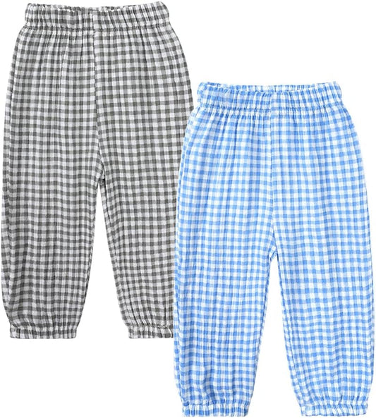 MYGBCPJS Baby Boys Girls Cotton Linen Trousers Kids Casual Ankle Pants Loose Long Bloomers