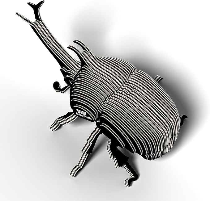 Eugy Rhino Beetle 3D Puzzle - 34 Piece Eco-Friendly Educational Toy Puzzle for Boys, Girls & Kids Ages 6+