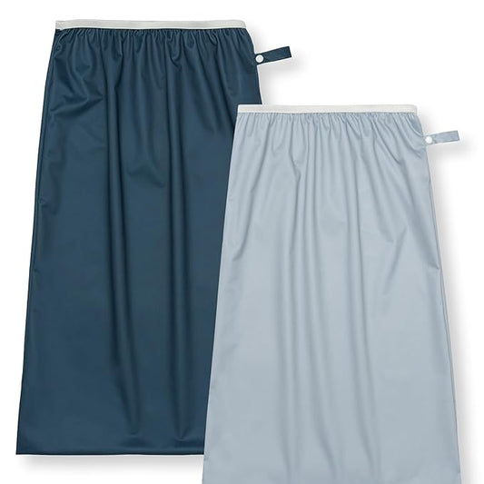 Nora's Nursery Pail Liner for Cloth Diapers - Reusable and Washable - Fits all Standard Diaper Pails - Waterproof Pail Liner with Strap for Diaper Pails & Laundry (Sea - 2 Pk)