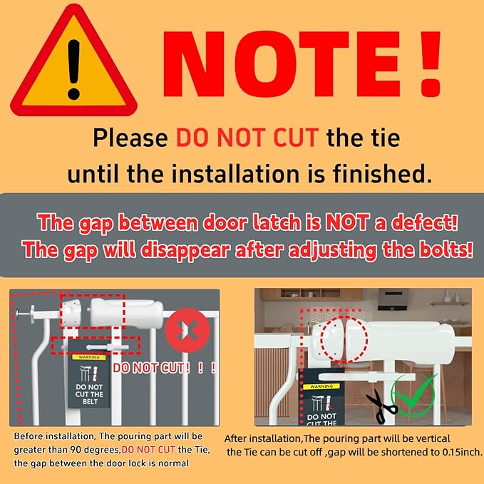 TSAYAWA Walk Through Baby Gate with Door, 48.1-52.7 Inch Wide Presure Mounted No Drill Metal Auto Close Child Gate for Stair Doorway - Indoor Outdoor Safty Gate for Toddler Dog Doggie, White