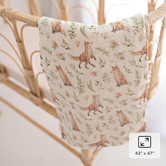 Muslin Swaddle Blankets for Newborns, Green & Forest 2-Pack – Soft Viscose derived from Bamboo & Cotton Baby Blankets, 47x43, Breathable Receiving Blankets, Gender-Neutral Baby Swaddle