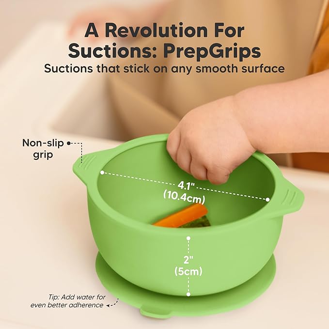 KeaBabies 2-Pack Baby Bowls with Suctions, Lids - Silicone Toddler Suction Bowls for Baby Boy, Girl, Kids, Food Grade Silicone, BPA-Free, Dishwasher Safe, Toddler Eating Essentials (Kea)