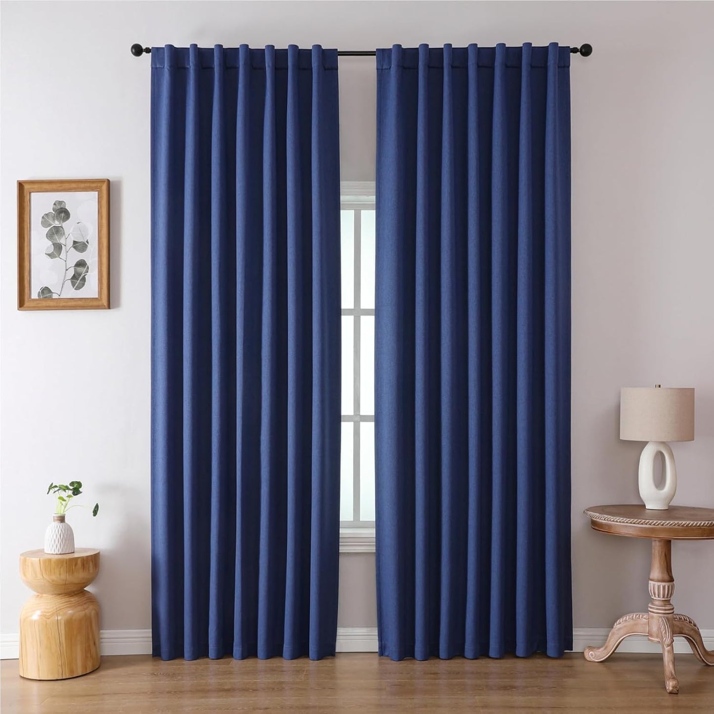 Joydeco Custom Blackout Curtains for Bedroom, Total Blackout Curtains Back Tab & Rod Pocket, Solid Thermal Insulated Window Drapes Luxury Decor for Living Room 1 Panel (Custom Size, Twilight Blue)