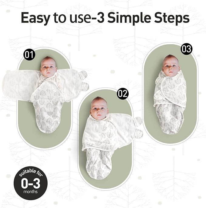 GLLQUEN BABY Swaddle Blanket Sleep Sacks for Newborn - Baby Swaddles 0-3 Months, 3-Pack Newborn Swaddling Sack, Cute Rabbit,Swaddle Wrap, Baby Essentials, Registry & Gift (Small/Medium)
