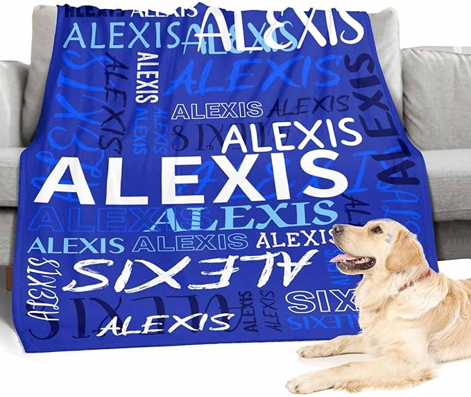 Personalized Baby Boy Blanket, Custom Name Blanket, Soft Flannel, 40"x30", Letter Print