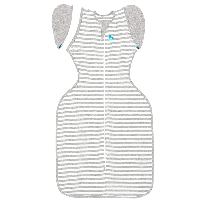 Love to Dream Swaddle UP 50/50 Transition Bag, Gray, Large, 24-30.5 lbs, Patented Zip-Off Wings, Gently Help Baby Safely Transition from Being swaddled to arms Free Before Rolling Over
