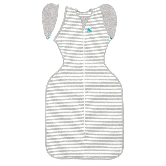 Love to Dream Swaddle UP 50/50 Transition Bag, Gray, Large, 24-30.5 lbs, Patented Zip-Off Wings, Gently Help Baby Safely Transition from Being swaddled to arms Free Before Rolling Over