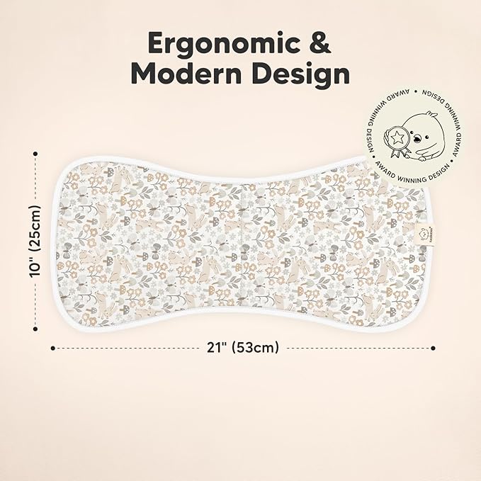 Organic Burp Cloths Baby Boy & Girl - 5-Pack Super Absorbent Cotton Burping Cloths for Babies, Soft & Plush Newborn Spit Up Rags, Infant Towels for Milk Spit Up, Unisex, Large 21" x 10" (Prairie)