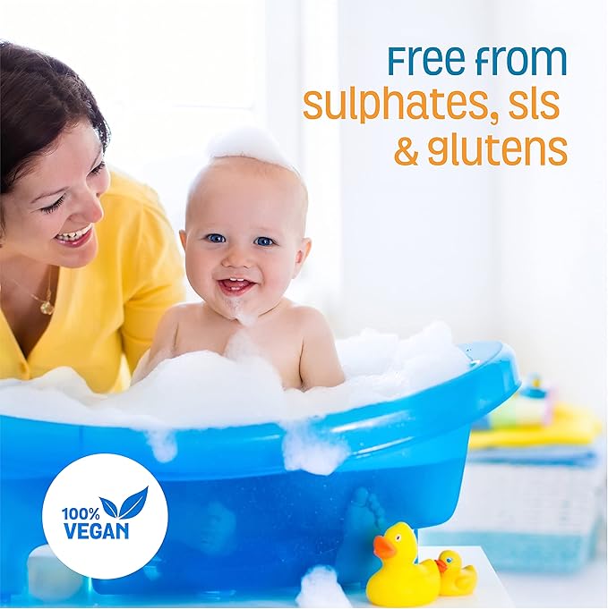 Nature's Baby 3-in-1 Shampoo/Body/Face Wash - Formulated for Problem and Sensitive Skin - No Sulfate or Artificial Fragrances - Tear Free - Vanilla Tangerine, 16 oz, 2 Pack