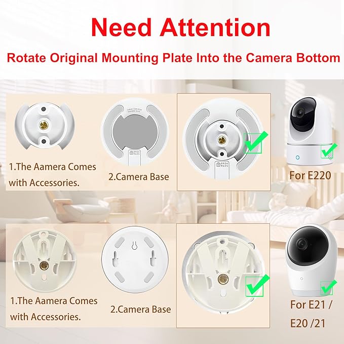 Adjustable Baby Monitor Wall Mount Stand Holder Compactible for eufy Security E30 / E21/ E110/ E20/ E21 / C220 / C2110 / T8417/ T8354/ T8300 /Baby Camera Flexible Clip clamp Mount Stand