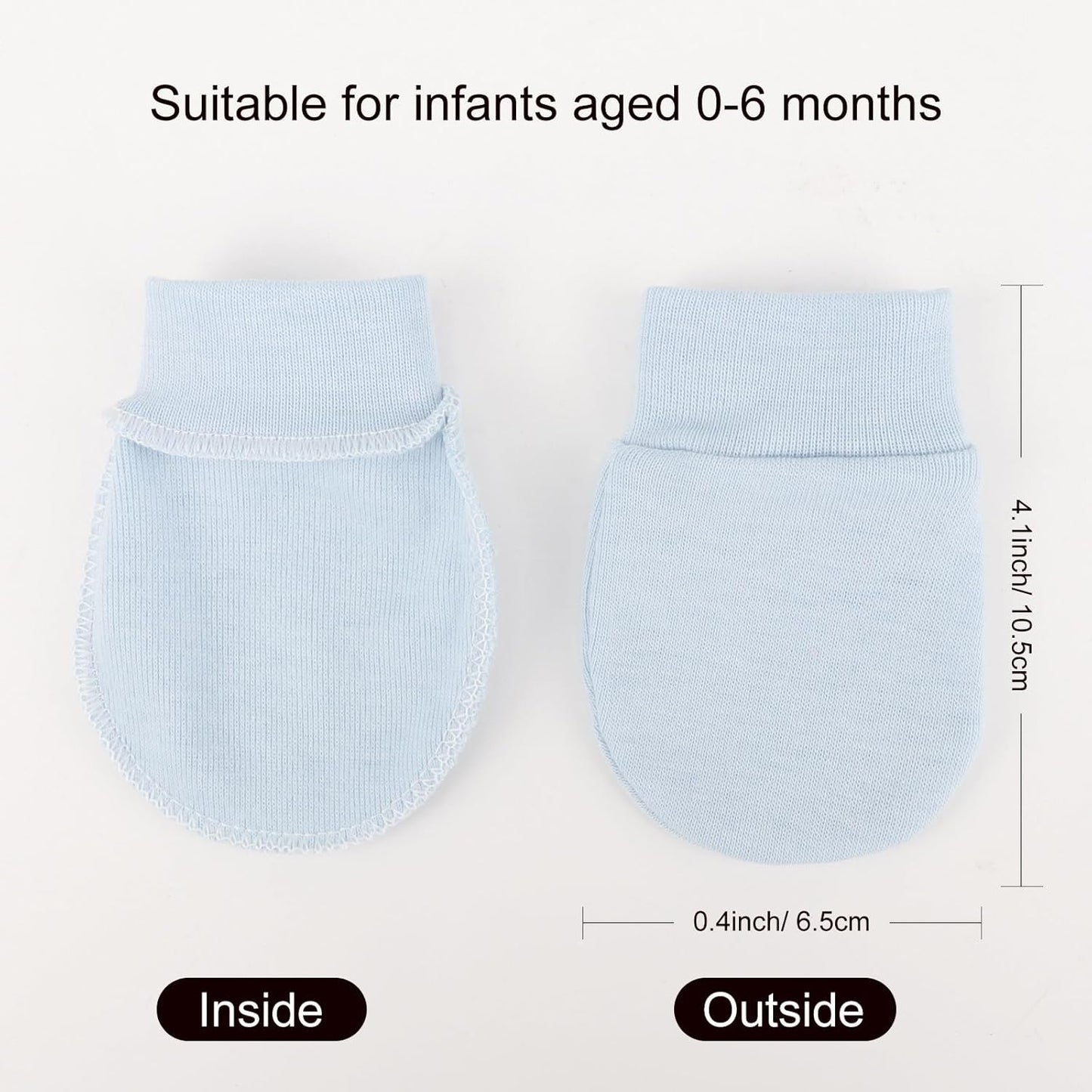 Newborn Baby Mittens No Scratch Cotton Elastic Wrist Gloves Infant Toddler Mittens for Baby Boy Girl 0-6 Months