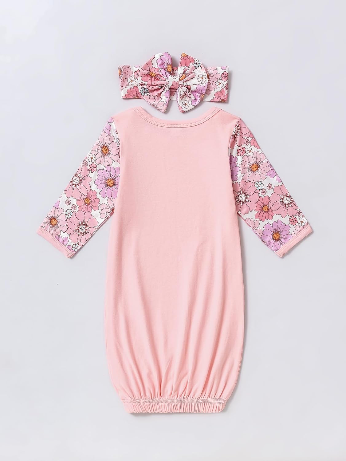 AMAWMW Newborn Baby Girl Little Sister Sleeper Gown Stripe Long Sleeve Nightgown Pajamas Gifts Stuff Essential Outfit