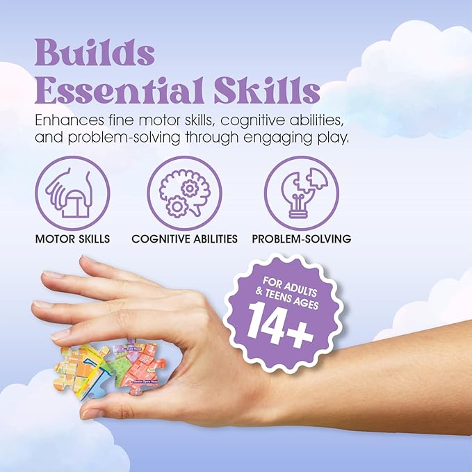 GeoToys Metropuzzle, New York City Jigsaw Puzzles 1000 Pieces, Detailed City Map Geography Puzzle, Challenging Adult Puzzle, Fun Puzzles for Adults, Family Puzzles, US City Map Poster Included