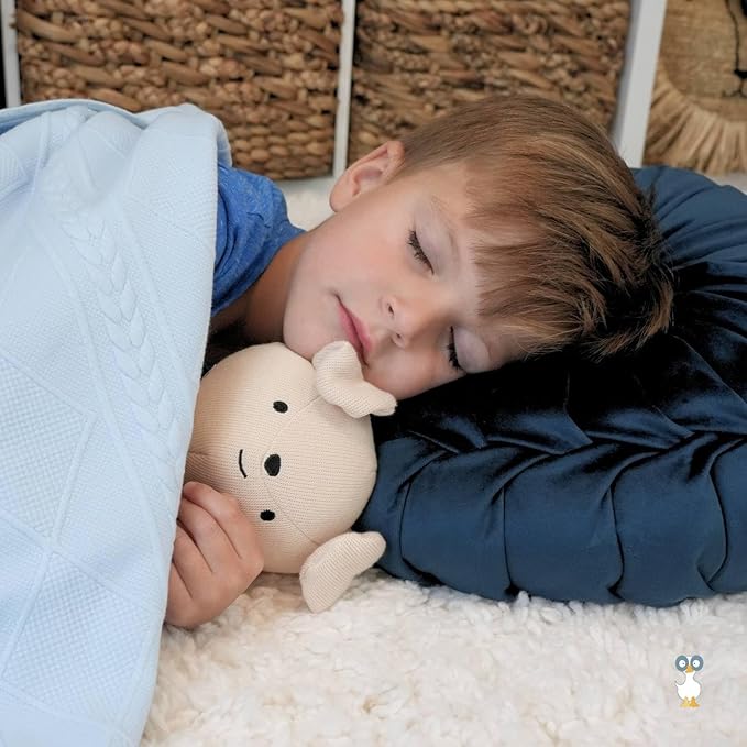 GooseWaddle Luxury Knit Baby Blanket (30”x40”), Premium Comfort from Ultra Soft Fabrics That Get Softer with Use, Perfect for Any Infant Nursery, Boy or Girl, Machine Washable (Blue)