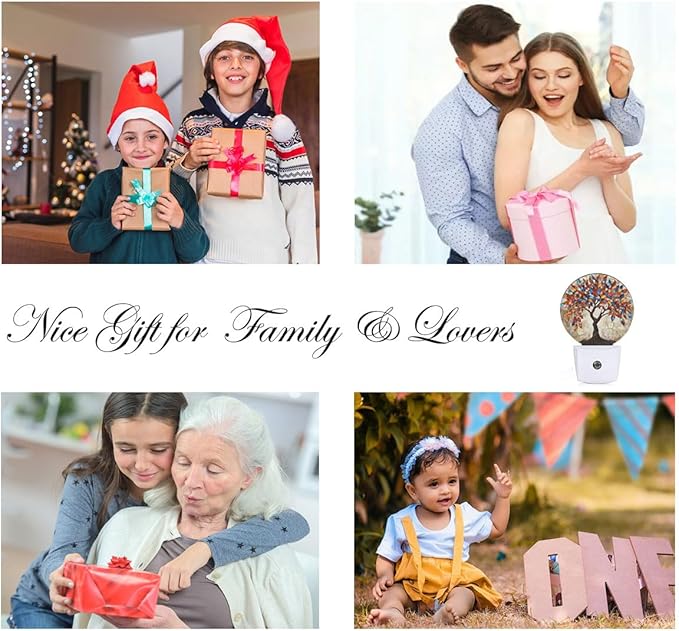 EKOBLA Colored Seasons Tree LED Night Light Tree with Colorful Leaves Dusk to Dawn Plug-in Nightlights Auto Sensor for Home Indoor Bathroom Hallway Kitchen