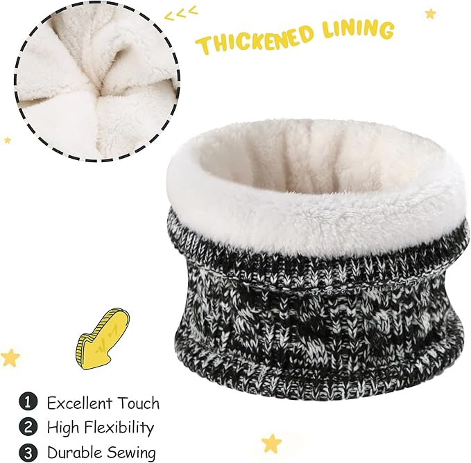 Kids Toddlers Winter Beanie Hats Gloves Neck Scarf Set Mittens Gifts for 0 6 12 Months 1 2 3 4-8 Year Old Baby Girls Boys