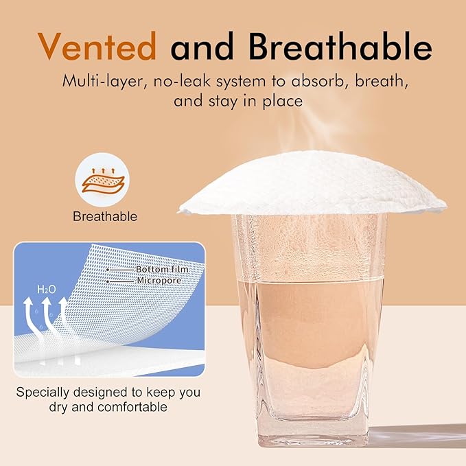 NCVI Disposable Nursing Pads, Breastfeeding Pads for Leaking Milk, Stay Dry & Ultra Absorbent, Breast Pads with Leak-Proof Design, Nipple Pads Thin and Soft, 80 Count