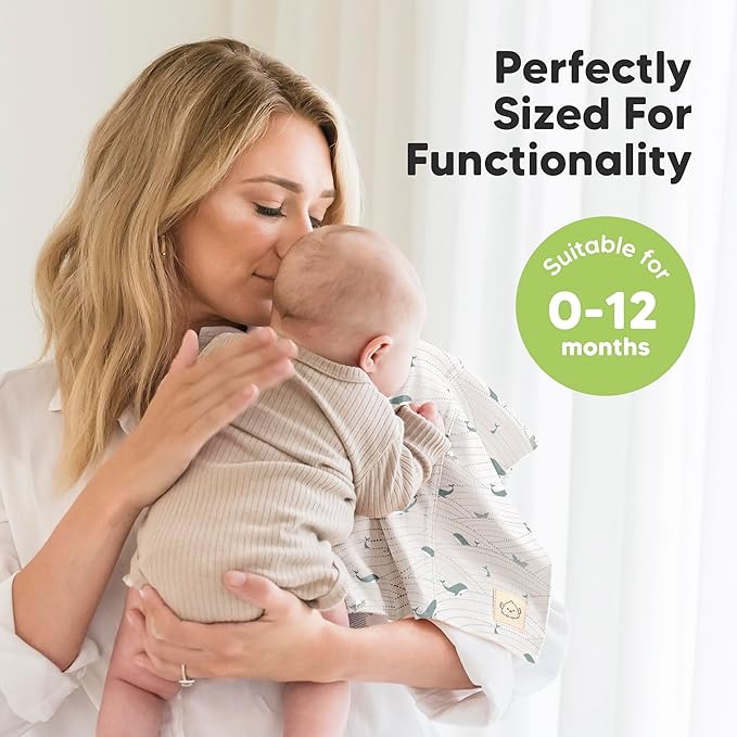 Organic Burp Cloths Baby Boy, Girl - 6-Pack Large Cotton Burping Cloths for Babies, Spit Up Rags, Super Absorbent, Ultra Soft Newborn Rag, Gender Neutral, Machine Washable, Durable (Marine Muse)