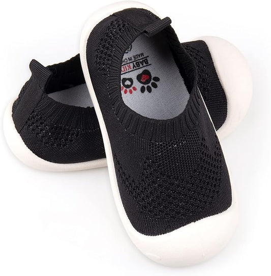 Baby First-Walking Shoes 1-4 Years Kid Shoes Trainers Toddler Infant Boys Girls Soft Sole Non Slip Cotton Canvas Mesh Breathable Lightweight TPR Material Slip-on Sneakers Outdoor