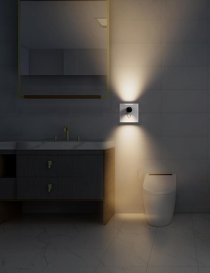 6 Pack LED Night Lights with Dusk to Dawn Sensor, 3000K Soft White, Plug in Wall Night Lights for Kids, Kitchen, Hallway, Bathroom, Bedroom,Non-Dimmable