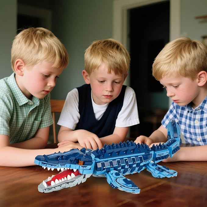 Mosasaur Dinosaurs Building Sets,805 Pcs Ocean Animal Building Toys,Sea Creatures Creativit Model Building Set,STEM World Park Building Kits,Office Home Decor Gifts for Adults,Teens and Kids