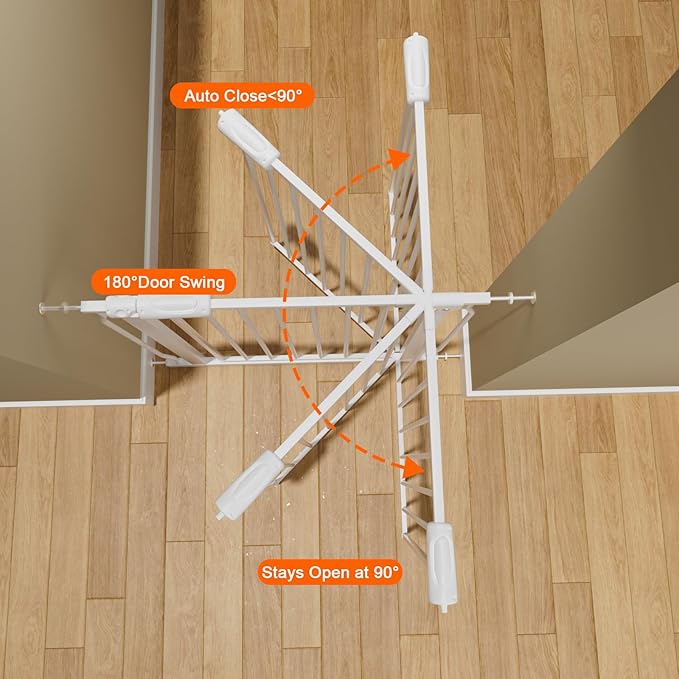 Wide Baby Gate for Stairs Doorways Pressure Mounted Baby Gate Walk Through Child Gates for Kids or Pets Indoor Safety Gates 34 to 38.5 Inch Wide