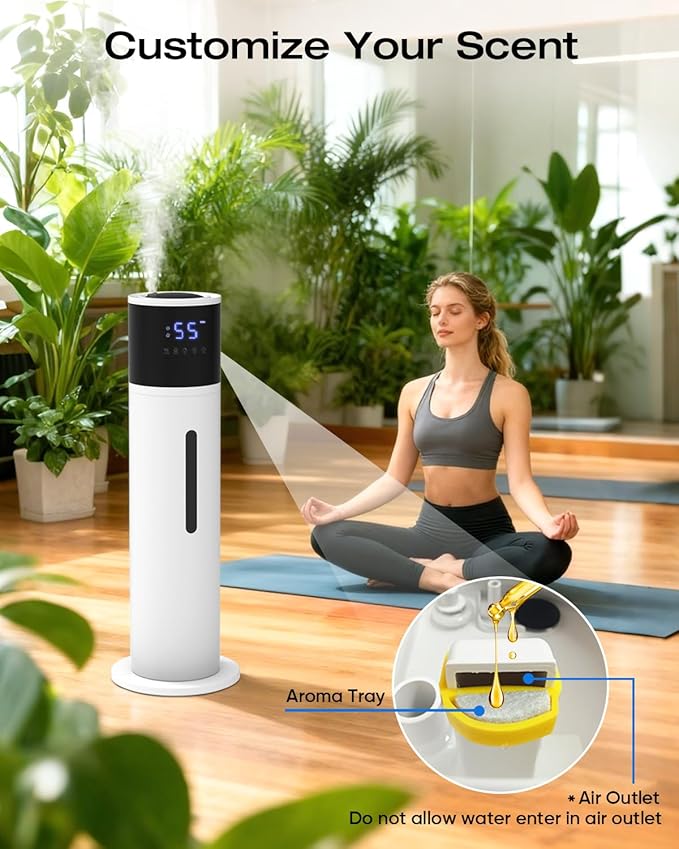 13L Humidifier Large Room, 100H Runtime 28 dB Quiet Cool Mist Air Humidifiers for Bedroom, Baby Nursery, Living Room