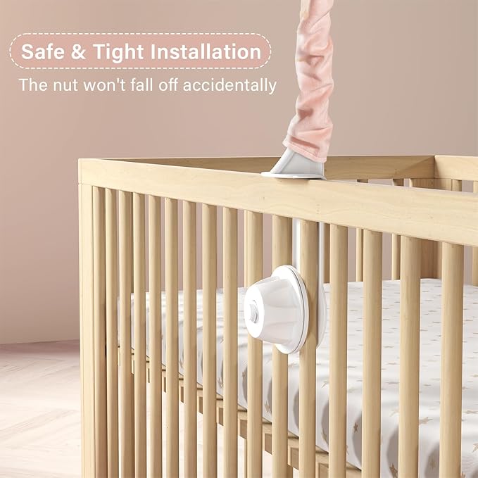 Crib Mobile for Girls - Pink and White Unicorn & Weather Theme, Mobile for Crib with 35 Lullabies & 3 Modes Music Box, Nursery Decoration for Infant Soothing & Sleep