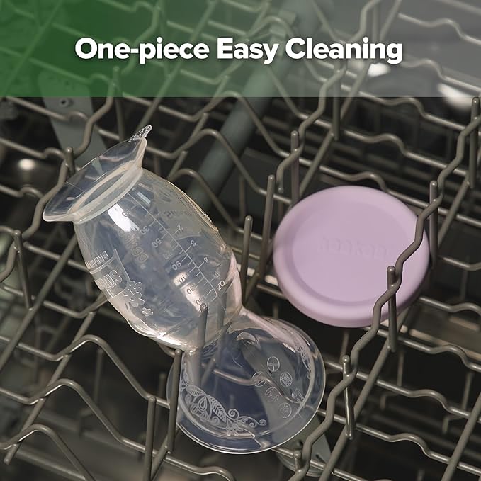 haakaa Manual Breast Pump & Silicone Cap Combo for Nursing Mom (Lavender, 5oz. with Base)