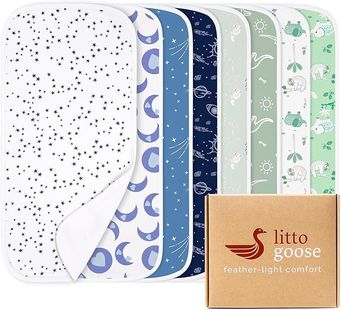 Premium 8-Pack Waterproof Baby Burp Cloths, Extra Large 13"X26" Soft Absorbent Burping Clothes for Newborns and Infants, Baby Shower Boys Girls