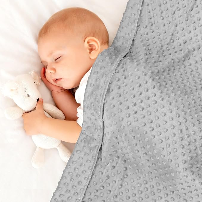 Baby Blanket for Boys, Soft Toddler Blanket 30 x 40 Inch, Newborn Blankets for Nursery, Stroller, Toddler Bed, Carseat, Double Layer, Gray