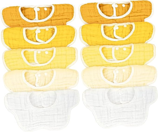Baby Bibs Muslin Bibs for Baby Girl Boy for Drooling and Teething 10 Pack