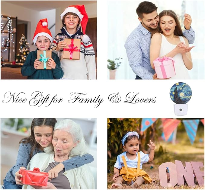 EKOBLA LED Night Light Van Gogh Starry Night, Night Lights Plug into Wall 0.5W Sleep Friendly for Men Women Boys Girls, Auto Sensor Nightlight for Stairway/Hallway/Bedroom