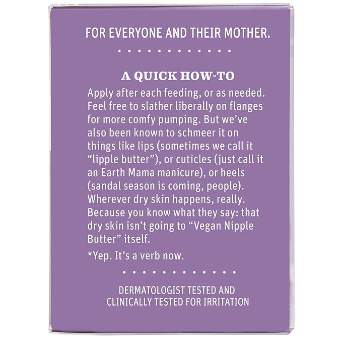 Earth Mama Vegan Nipple Butter | Cruelty-Free Breastfeeding Cream for Nursing Mamas | NO Lanolin, 2-Ounce (2-Pack)