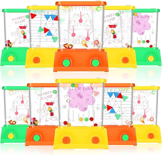 Sumind 10 Pieces Handheld Water Game for Kids Mini Water Ring Toss and Basketball Hoop Toy 90s Retro Mini Games for Goodie Bags Stuffers Birthday Return Gifts Classroom Rewards(Fresh Style)