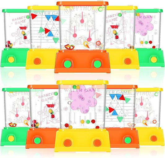 Sumind 10 Pieces Handheld Water Game for Kids Mini Water Ring Toss and Basketball Hoop Toy 90s Retro Mini Games for Goodie Bags Stuffers Birthday Return Gifts Classroom Rewards(Fresh Style)