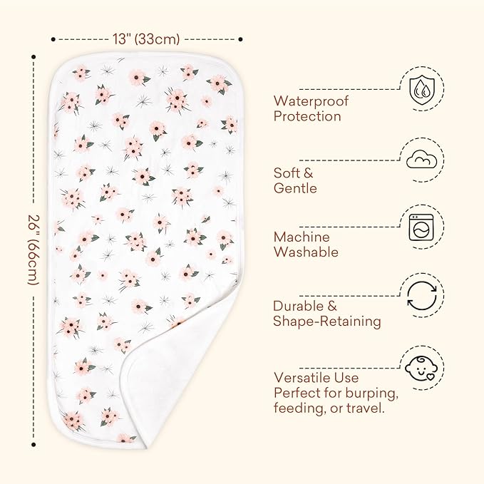 Premium 8-Pack Waterproof Baby Burp Cloths, Extra Large 13"X26" Soft Absorbent Burping Clothes for Newborns and Infants, Baby Shower Boys Girls