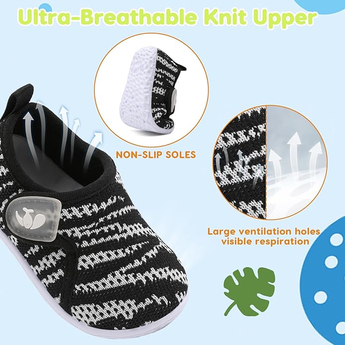 FEETCITY Baby Boys Girls First Walking Shoes Infant Sneakers Crib Shoes Breathable Lightweight Slip On Shoes